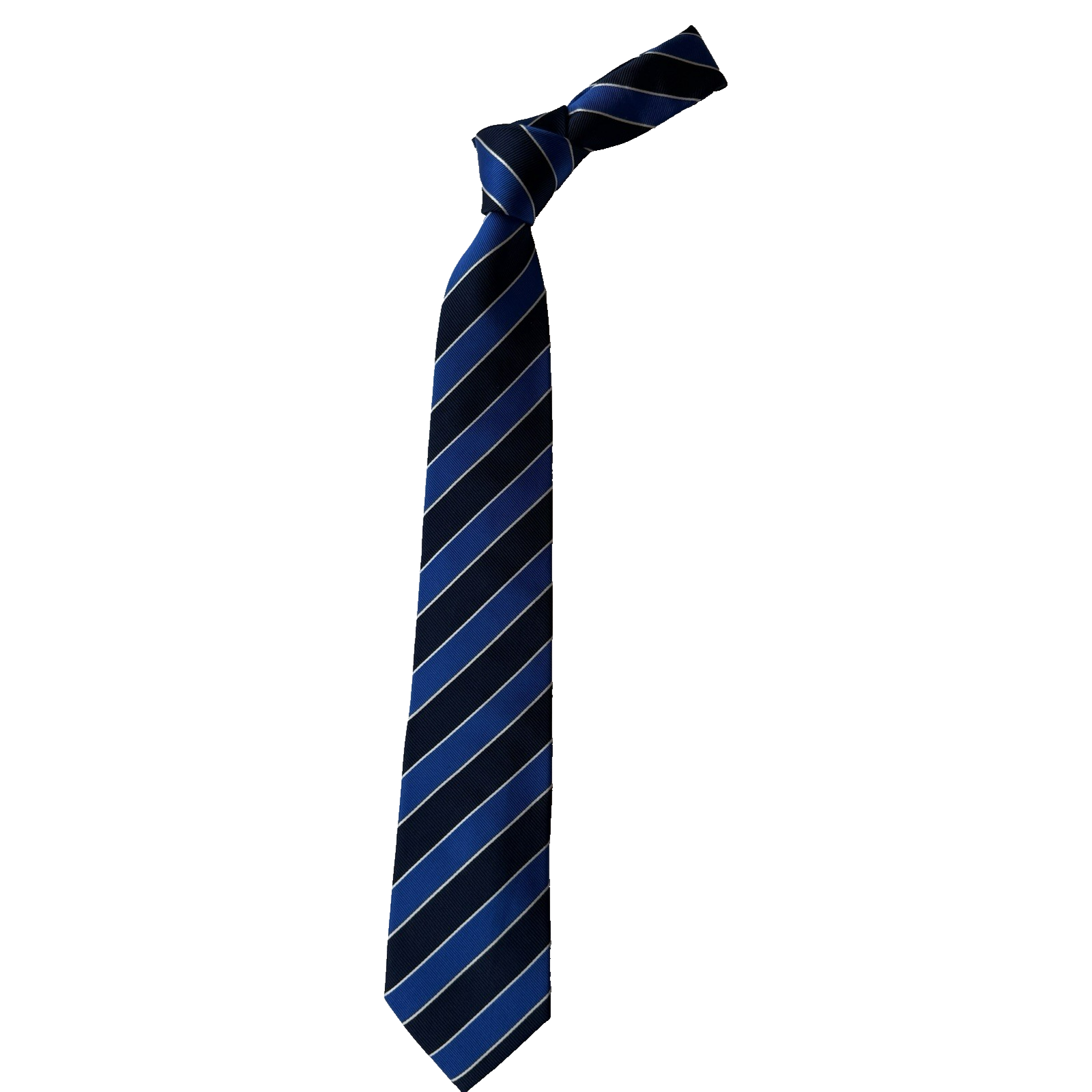 Charles Tyrwhitt Men's 100% Silk Necktie Designer Blue & White Striped Euc — image 3 of 8